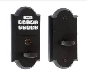 E1001fb Emtek Single Cylinder Cast Bronze Electronic Deadbolt Flat Black