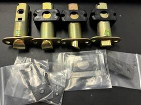 Em28psl238s19 Emtek Lot Of 4 - 2-3/8 Inch Backset 28 Degree Passage Latch Black