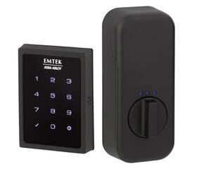 Emp0101us19 Emtek Empowered Electronic Keypad Deadbolt Brass Flat Black New