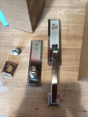 Emt-342209 Emtek Door Lever Set Scratched And May Be Missing Parts