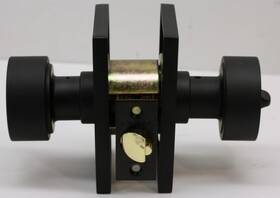 5123rouus19 Emtek Rouus19 Round Keyed Knobset Rect Rosette Flat Black Keys Needed