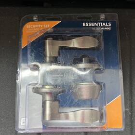 Vc60 Essentials By Schlage Schlage-satin Nickel Single Cylinder Deadbolt And Keyed Entry Door Handle