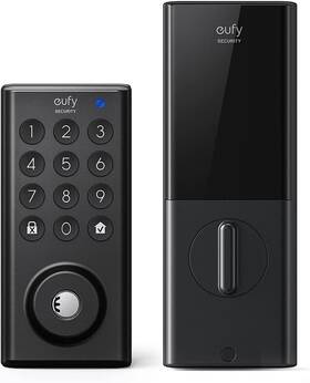 T8500083 Eufy Keyless Entry Door Lock Bluetooth Electronic Deadbolt Black