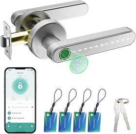 190btsilver Evanshow Smart Door Lock With Knob Keyless Entry Locks Handle Fingerprint Doo