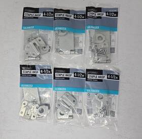 1007486133 Everbilt 20075 4-1/2in Galvanized Adjustable Staple Safety Hasp Lot Of 6