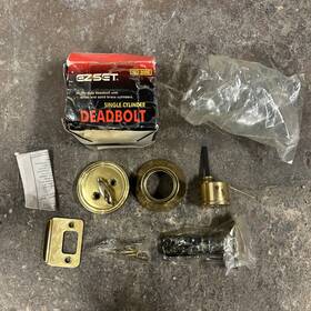 Ez-set 087305208676 E-z-set Heavy Duty Bright Chrome Deadbolt Fits Door 1-3/8 1-3/4 Adjustable