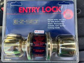 Ka-3445 Ez-set Ka3445 Nos E-z-set Entry Lock Model Ka-3445. Polished Brass Finish. Fits Doors 1 3/8 Inch Ka-3445 Ez-set Ka3445 Nos E-z-set Entry Lock Model Ka-3445. Polished Brass Finish. Fits Doors 1 3/8 Inch