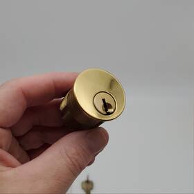 986-114-us3-9897 Falcon Mortise Cylinder 1-1/4 Inch Length Bright Brass # 986 E Keyway 5 Pin 9897 Cam