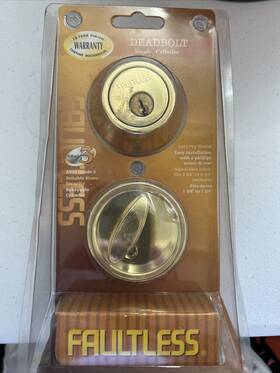 D171 Faultless Solid Brass Deadbolt Lock Single Cylinder Grade 3 Sealed New