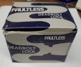 D272 Faultless New Polished Brass Double Cylinder Lock Backset 2 3/8 Inch With Key