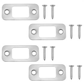 Finbe 766664826607 Corner Deadbolt Strike Plate Round 1 Inch X 2-1/4 D