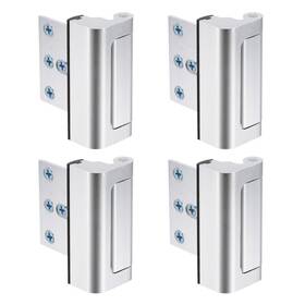 Fipux 617662995546 4 Sets Home Security Door Reinforcement Lock Withstand 800lbs Silver