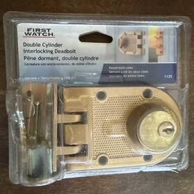 1125-sp First Watch Security New Brass Double Cylinder Interlocking Door Deadbolt