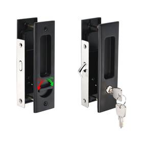 Fixinairp 672668649480 Sliding Door Lock Invisible Recessed Handle Latch With Keys