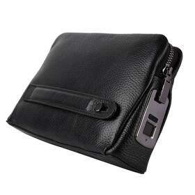 Focketyb14suoi3ym Fockety Smart Fingerprint Zipper Leather Wallet Lock Anti Theft Bag