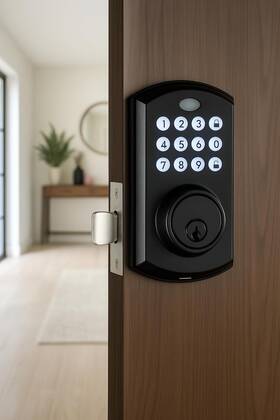 Hmfk92 Fortfy Keyless Entry Deadbolt Door Lock Fingerprint Keypad Auto Security Homefy
