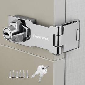 Hb04797a Funnytek Double Hinge Cabinet Locks With Keys Zinc Alloy Keyed Door Lock Hasp Latch He