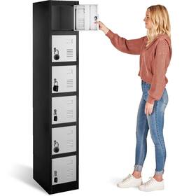 Glium01 Furstel 71 Inch Heavy-duty Steel Locker Cabinet 6-door 6-tier - Secure Storage For Scho