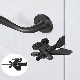 Garini 744759203939 Black Portable Door Lock Home Security Hotel Locks Adjustable Pr