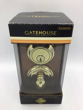 0226095 Gatehouse Solid Brass Single Cylinder Deadbolt #0226095