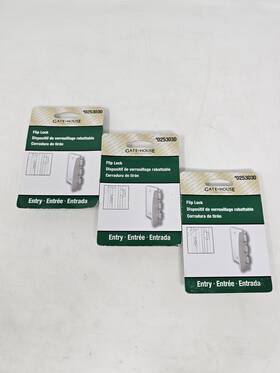 0253030 Gatehouse Lot Of 3 Gate House Flip Action Lock White #0253030 2.75 Inch X 1.375
