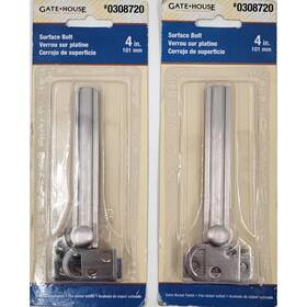 0308720 Gatehouse 308720 Gate House 4 Inch Slide Bolt Entry Door Security Guard Silver Lot Of 2