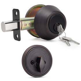26087 Gaurqiah Keyed Single Cylinder Deadbolt Lock For Exterior Oil Rubbed Bronze