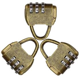 Gawon 610625467333 Vintage Antique Style 3 Digit Combination Lock Mini Bronze Password