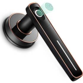Geeksmart 655479124087 Aluminum Black Smart Keyless Entry Door Lock With Featuring Fingerprint