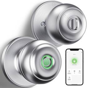 M0664 Geektale Fingerprint Door Knob With Lock For Bedrooms Smart