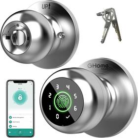 Ghome Smart 711181363142 Fingerprint Door Lock Knob With Keypad And App Contr