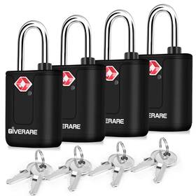 Jstsa815b4 Giverare 4 Pack Tsa Approved Travel Luggage Locks With Keys Keyed Suitcase Black