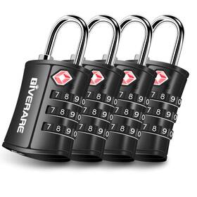 Tsa-109 Giverare 4 Pack Tsa Approved Travel Luggage Locks Combination Lock Small Black