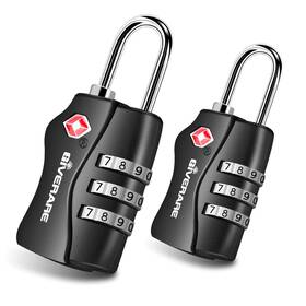 Tsa-338 Giverare 2 Pack Tsa Approved Travel Luggage Locks Combination Lock Small Black