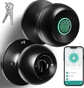 Gmgh 705353168505 Fingerprint Door Lock Smart Knob Biometric Thumbprint Black