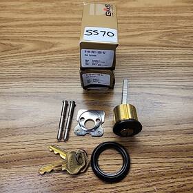 R118-rd1-10b-a2 Gms 1-1/8 Inch Brass Rim Cylinder 6 Pin Russwin D1 Keyway Lot Of 2