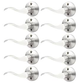 Us10-dl3682sndml-10pack Gobekor 10 Pack Dummy Lever Door Handle Left-handed Satin Nickel