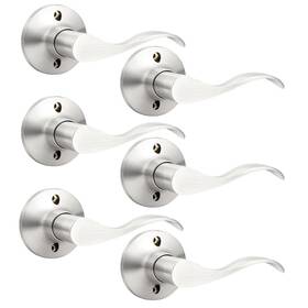 Us10-dl3682sndmr-6pack Gobekor 6 Pack Half Dummy Door Handles Right-handed Lever Satin Nickel