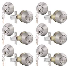 Gobrico 715668036925 Keyed Alike Double Cylinder Deadbolts Combo Door Locks In Satin Nickel 6pack
