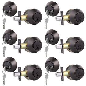 Gobrico 718399169498 6 Keyed Alike Double Cylinder Deadbolt Lock With Same Key Oil Rubbed
