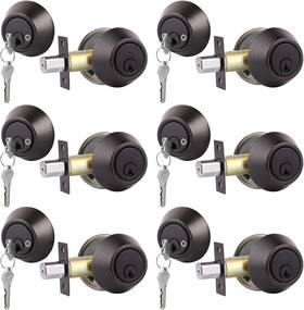 Dld102orb Gobrico 6 Keyed Alike Double Cylinder Deadbolt Lock With Same Key