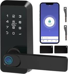 Goldenkey 749753611513 Smart Lock Keyless Entry Fingerprint Deadbolt With Handle 5 Ways To Unlock Black