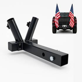 Goorida 617285149418 Double Hitch Flag Pole Holder For Truck Fits Standard 2 Inch Trailer Rv F