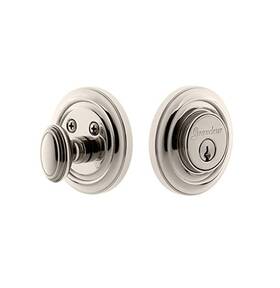 825886 Grandeur Single Cylinder Deadbolt With Circulaire Plate Polished Nickel S Inch