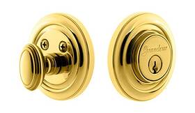 825890 Grandeur Single Cylinder Deadbolt With Circulaire Plate Lifetime Brass Sing