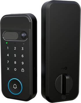 Group 744110396003 Myq Secure View 3-in-1 Smart Lock With 2k Hdr Video Doorbell Camera Face Acces