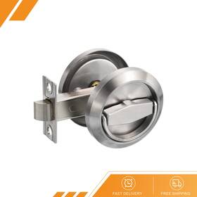 Gryfton 680811070142 Round Recessed Door Lock Stainless Steel 304 Hidden Cup Pulls Latch Knob Silver