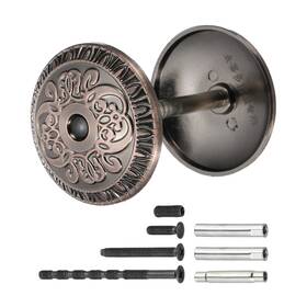 Gryfton 686130489757 Door Knob Hole Cover Plate 2 Inch Zinc Alloy Vintage Deadbolt Red Bronze