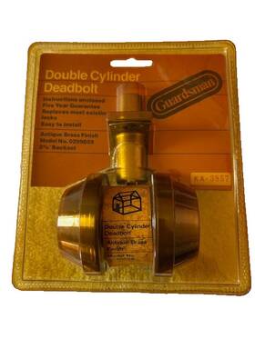0299859 Guardsman Ka-3857 Double Cylinder Deadbolt Model Antique Brass