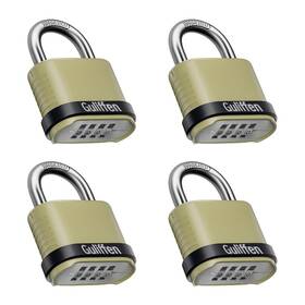 589641 Guliffen Outdoor Combination Lock Heavy Duty Yellow 4 Pack Short